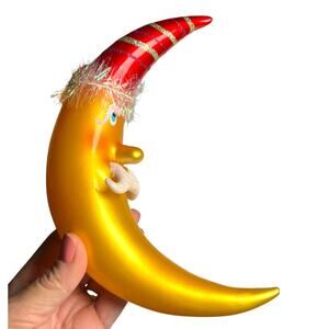 Cody Foster & Co. Gilded Crescent Moon Man Christmas ornament mercury glass